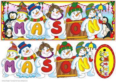 Snowmen Names Large Dl - Mason