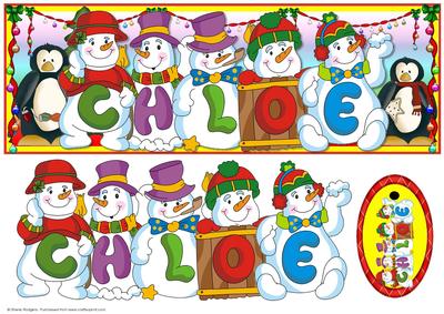 Snowmen Names Large DL - Chloe