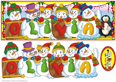 Snowmen Names Large DL - Olivia