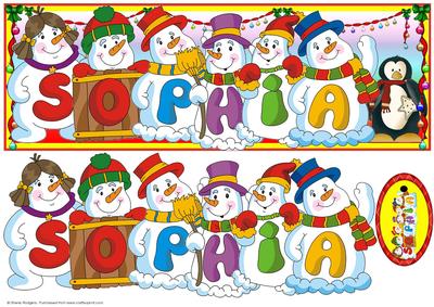 Snowmen Names Large DL - Sophia