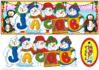 Snowmen Names Large DL - Jacob