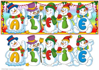 Snowmen Names Large DL - Alfie