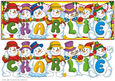 Snowmen Names Large DL - Charlie