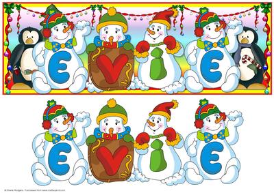 Snowmen Names Large DL - Evie