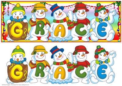 Snowmen Names Large DL - Grace