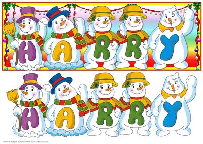 Snowmen Names Large DL- Harry