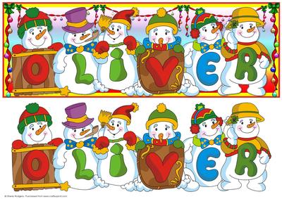 Snowmen Names Large Dl - Oliver