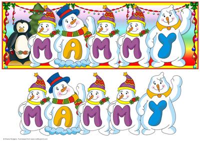 Snowmen Names Large Dl - Mammy