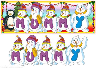 Snowmen Names Large Dl - Mummy