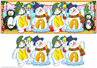 Snowmen Names Large Dl - Nana