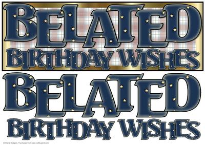 Belated Birthday Wishes - Blue on Tartan 1