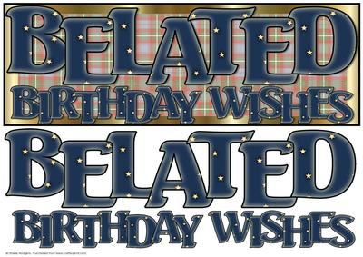Belated Birthday Wishes - Blue on Tartan 2