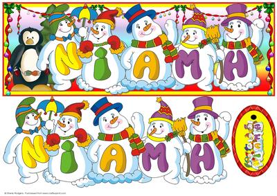 Snowmen Names Large Dl - Niamh