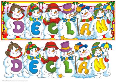 Snowmen Names Large Dl - Declan