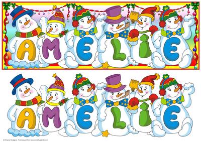 Snowmen Names Large Dl - Amelie