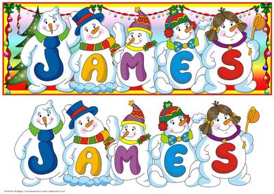 Snowmen Names Large Dl - James