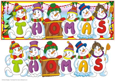 Snowmen Names Large Dl - Thomas