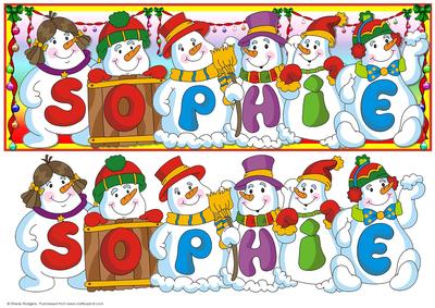Snowmen Names Large Dl - Sophie