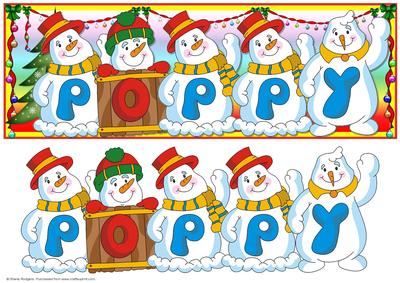 Snowmen Names Large Dl - Poppy