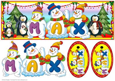 Snowmen Names Large Dl - Max