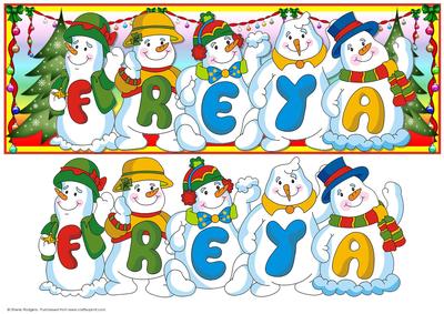 Snowmen Names Large Dl - Freya