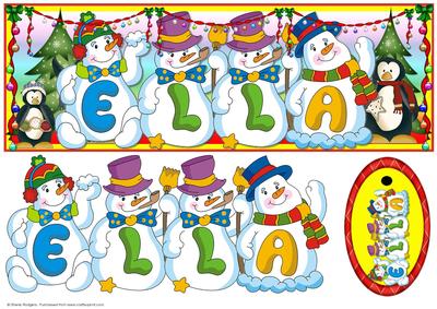 Snowmen Names Large Dl - Ella
