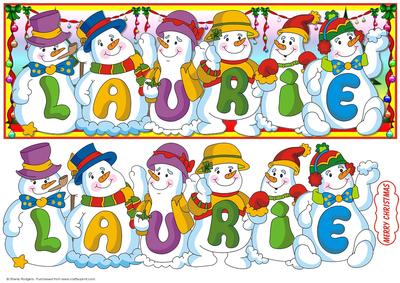 Snowmen Names Large Dl - Laurie