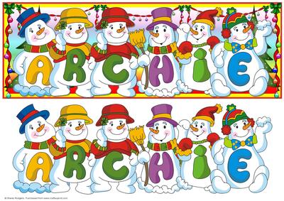 Snowmen Names Large Dl - Archie