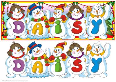 Snowmen Names Large Dl - Daisy