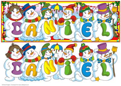 Snowmen Names Large Dl - Daniel