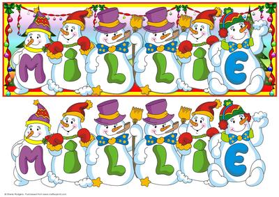 Snowmen Names Large Dl - Millie