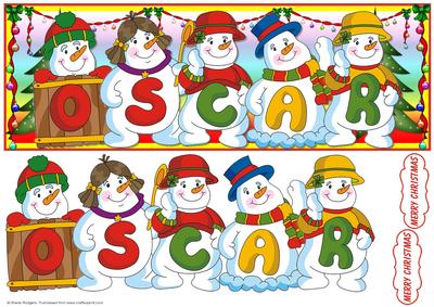 Snowmen Names Large Dl - Oscar