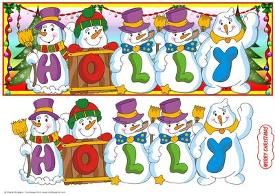 Snowmen Names Large Dl - Holly