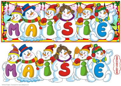 Snowmen Names Large Dl - Maisie