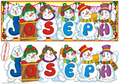 Snowmen Names Large Dl - Joseph