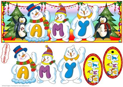 Snowmen Names Large Dl - Amy