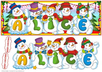 Snowmen Names Large Dl - Alice