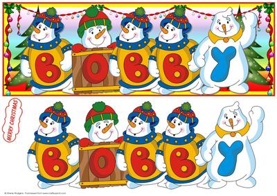Snowmen Names Large Dl - Bobby