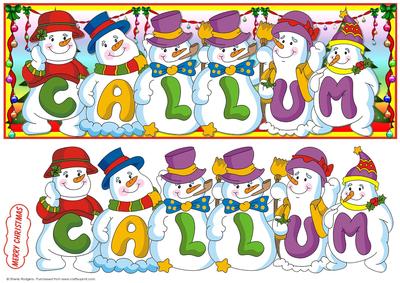 Snowmen Names Large Dl - Callum