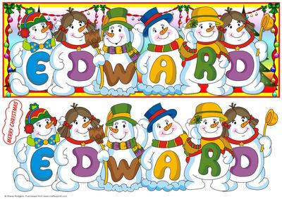 Snowmen Names Large Dl - Edward