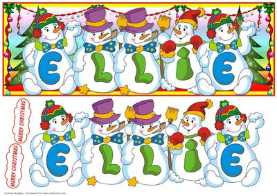 Snowmen Names Large Dl - Ellie