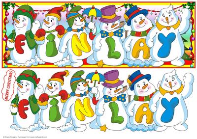 Snowmen Names Large Dl - Finlay
