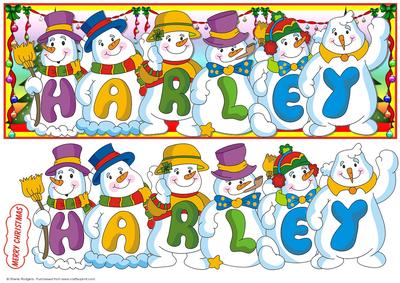 Snowmen Names Large Dl - Harley