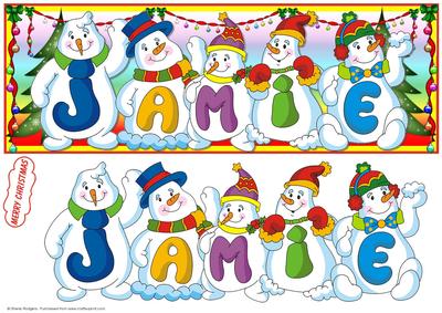 Snowmen Names Large Dl - Jamie