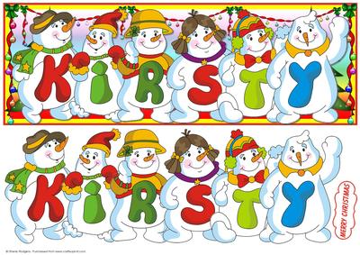 Snowmen Names Large Dl - Kirsty