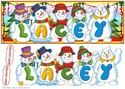 Snowmen Names Large Dl - Lacey