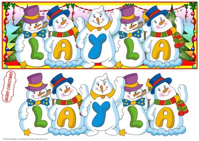 Snowmen Names Large Dl - Layla