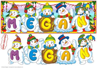 Snowmen Names Large Dl - Megan