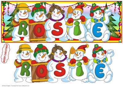 Snowmen Names Large Dl - Rosie