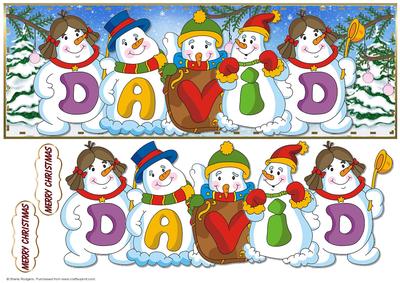 Snowmen Names Large Dl - David